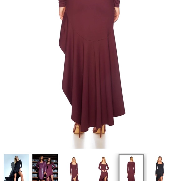 Susana Monaco Women's Burgundy High-Low Dress - Picture 4 of 5